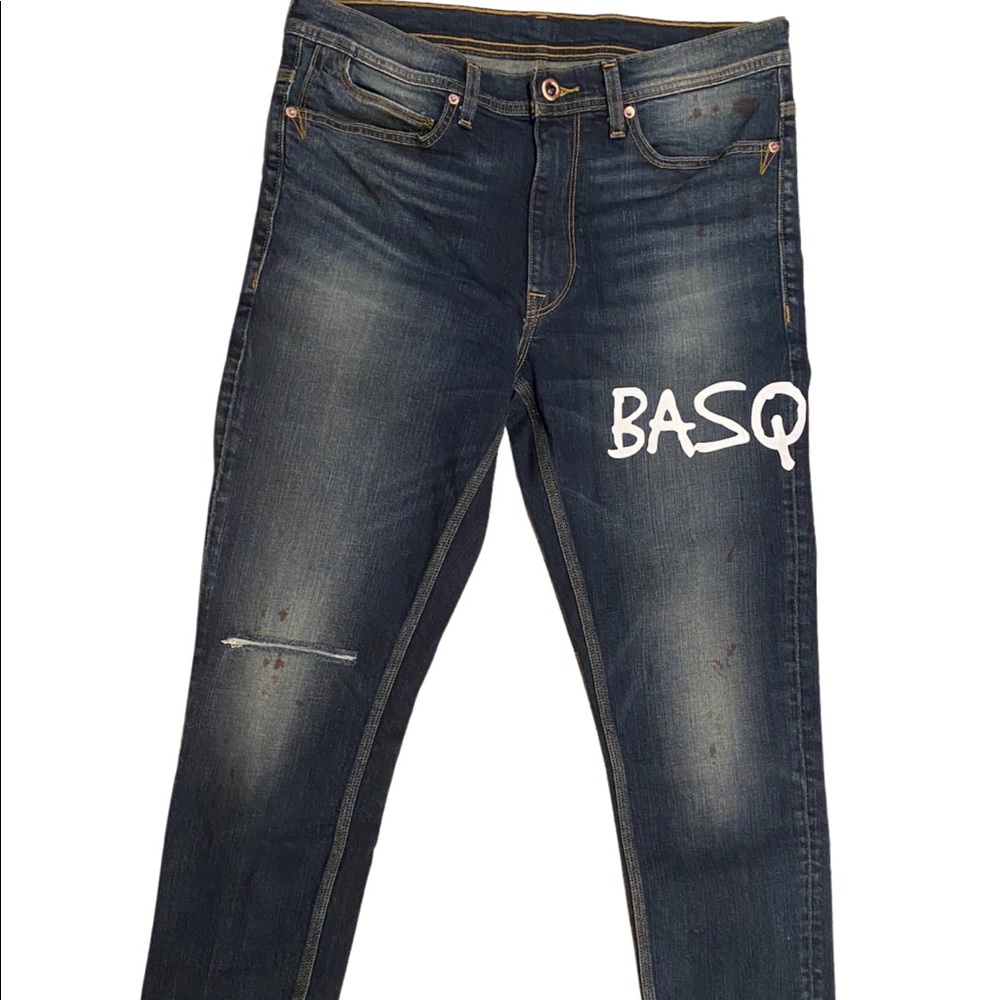 BASQUIAT x Sean John printed graffiti distressed jeans